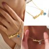 Personalized Name Necklace with Birthstone Pendant Personalized Name Necklace with Birthstone Pendant