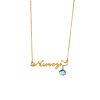 Personalized Name Necklace with Birthstone Pendant Personalized Name Necklace with Birthstone Pendant