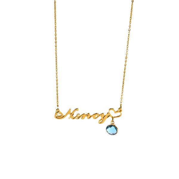 Personalized Name Necklace with Birthstone Pendant Personalized Name Necklace with Birthstone Pendant