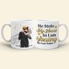 Personalized Newly Wedding Couple Coffee Mug, He Stole My Heart, Personalized Coffee Mug, Wedding Gift, Birthday Gift For Husband Personalized Newly Wedding Couple Coffee Mug, He Stole My Heart, Personalized Coffee Mug, Wedding Gift, Birthday Gift For Husband