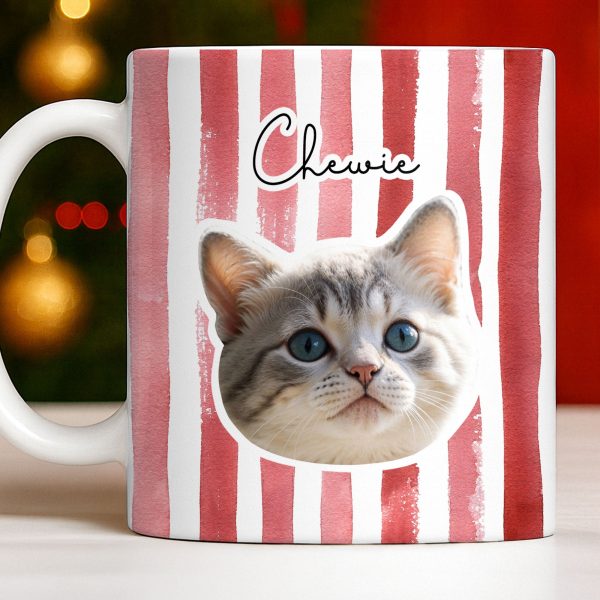 Personalized Pet Name and Photo Stripe Design - Personalized Custom Coffee Mug - PET159_MG Personalized Pet Name and Photo Stripe Design - Personalized Custom Coffee Mug - PET159_MG
