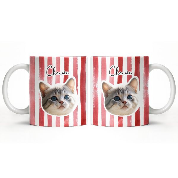 Personalized Pet Name and Photo Stripe Design - Personalized Custom Coffee Mug - PET159_MG Personalized Pet Name and Photo Stripe Design - Personalized Custom Coffee Mug - PET159_MG