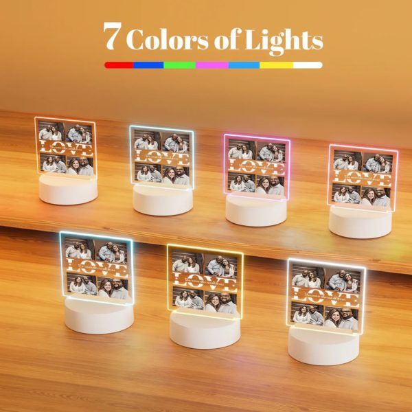 Personalized Photo Acrylic Night Light Plaque Personalized Photo Acrylic Night Light Plaque
