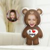 Personalized Photo Bear Plush Pillow with I Love You Message Personalized Photo Bear Plush Pillow with I Love You Message