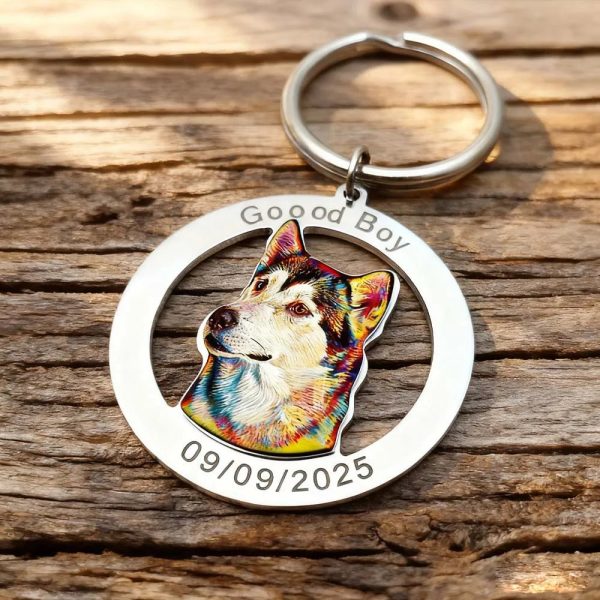 Personalized Photo Keychain for Family Couples and Pets