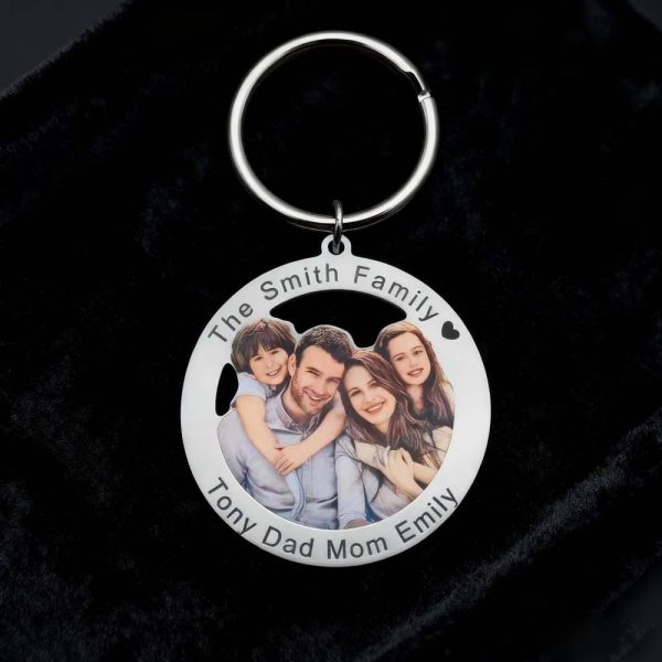 Personalized Photo Keychain for Family Couples and Pets