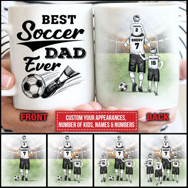 Personalized Soccer Dad And Child Best Dad Ever Custom Mug Personalized Soccer Dad And Child Best Dad Ever Custom Mug