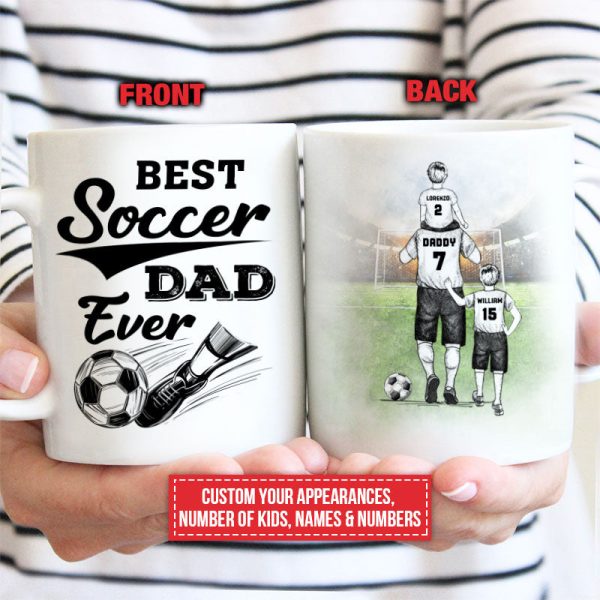 Personalized Soccer Dad And Child Best Dad Ever Custom Mug Personalized Soccer Dad And Child Best Dad Ever Custom Mug