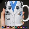 Personalized Vet Coat Design With Paws And Medical Instruments - Personalized Custom Coffee Mug - DOC074_MG