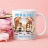 Personalized White Ceramic Couple & Dog Mug - Dog Lovers Gift