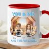 Personalized White Ceramic Couple & Dog Mug - Dog Lovers Gift