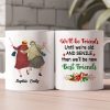 Personalized White Ceramic Mug for Best Friends Cute Senior Ladies Design, Double Sided Print, Unique Thoughtful Gift