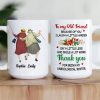 Personalized White Ceramic Mug for Best Friends Cute Senior Ladies Design, Double Sided Print, Unique Thoughtful Gift
