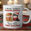 Personalized White Ceramic Mug for Cat Lovers Meowy Catmas Tiny Furry Overlords Design Funny Custom Gift for Your Human Servant