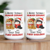 Personalized White Ceramic Mug for Cat Lovers Meowy Catmas Tiny Furry Overlords Design Funny Custom Gift for Your Human Servant