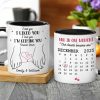 Personalized White Ceramic Mug for Couples with Holding Hands Art, Custom Date, Romantic Keepsake Gift Personalized White Ceramic Mug for Couples with Holding Hands Art, Custom Date, Romantic Keepsake Gift
