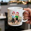 Personalized White Ceramic Mug for Coworkers Funny Office Scene, Custom Work Besties, Unique Gift for Colleagues
