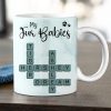 Personalized White Ceramic Mug for Fur Babies Lovers with Crossword Pet Names, Cute Unique Gift for Dog or Cat Mom