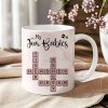 Personalized White Ceramic Mug for Fur Babies Lovers with Crossword Pet Names, Cute Unique Gift for Dog or Cat Mom