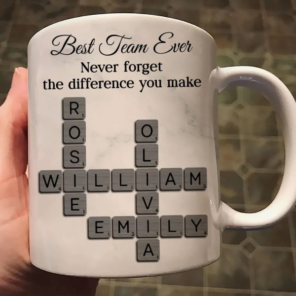 Personalized White Ceramic Mug for Team Members, Custom Name Design for Coworkers, Unique Appreciation Gift Personalized White Ceramic Mug for Team Members, Custom Name Design for Coworkers, Unique Appreciation Gift