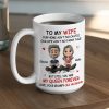 Personalized White Ceramic Mug for Wife from Husband, Cute Cartoon Couple, My Queen Forever, Unique Romantic Gift Personalized White Ceramic Mug for Wife from Husband, Cute Cartoon Couple, My Queen Forever, Unique Romantic Gift