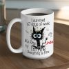 Personalized White Ceramic Mug for Workdays Survival, Funny Cat Cartoon Design, Unique Coworker Gift for Coffee & Tea Lovers