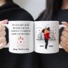 Personalized White Ceramic Mug, Kissing Couple City Sketch for Valentine's Day, Unique Romantic Gift for Girlfriend or Wife