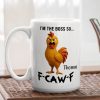 Personalized White Ceramic Mug with Angry Rooster Boss Design, Funny Custom Gift for Coworker or Friend, Unique Office Coffee Mug