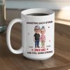 Personalized White Ceramic Mug with Cute Couple Cartoon and Hearts, Funny 'Annoying Each Other' Unique Gift for Couples