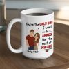 Personalized White Ceramic Mug with Cute Couple Illustration Funny Annoying Love Quote Unique Gift for Couples