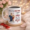 Personalized White Ceramic Mug with Cute Couple Illustration Funny Annoying Love Quote Unique Gift for Couples