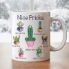 Personalized White Ceramic Mug with Funny Cactus Nice Pricks Design, Unique Gift for Husband or Boyfriend, Fun Naughty Coffee Gift Personalized White Ceramic Mug with Funny Cactus Nice Pricks Design, Unique Gift for Husband or Boyfriend, Fun Naughty Coffee Gift