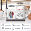 Personalized White Ceramic Mug with Hugging Couple Illustration, Funny Love Quote, Unique Romantic Gift for Partner