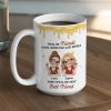 Personalized White Ceramic Mug with Two Best Friends Illustration, Fun Quote, Unique Gift for Bestie and Coworker Personalized White Ceramic Mug with Two Best Friends Illustration, Fun Quote, Unique Gift for Bestie and Coworker