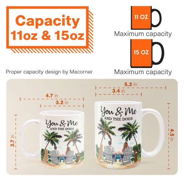 Personalized White Ceramic Mug You & Me and the Dogs, Custom Mug for Couples with Their Dogs, Perfect Gift for Dog Lovers, Personalized White Ceramic Mug You & Me and the Dogs, Custom Mug for Couples with Their Dogs, Perfect Gift for Dog Lovers,