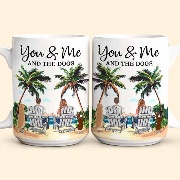 Personalized White Ceramic Mug You & Me and the Dogs, Custom Mug for Couples with Their Dogs, Perfect Gift for Dog Lovers, Personalized White Ceramic Mug You & Me and the Dogs, Custom Mug for Couples with Their Dogs, Perfect Gift for Dog Lovers,