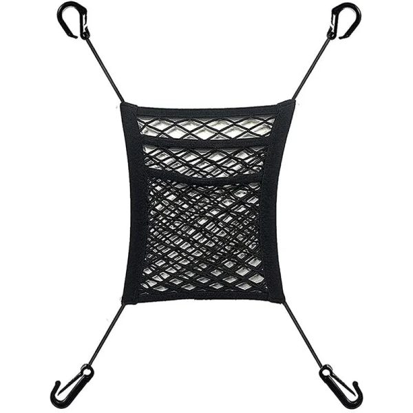 Pet Car Safety Net Barrier Rear Seat Fence with Storage Bag