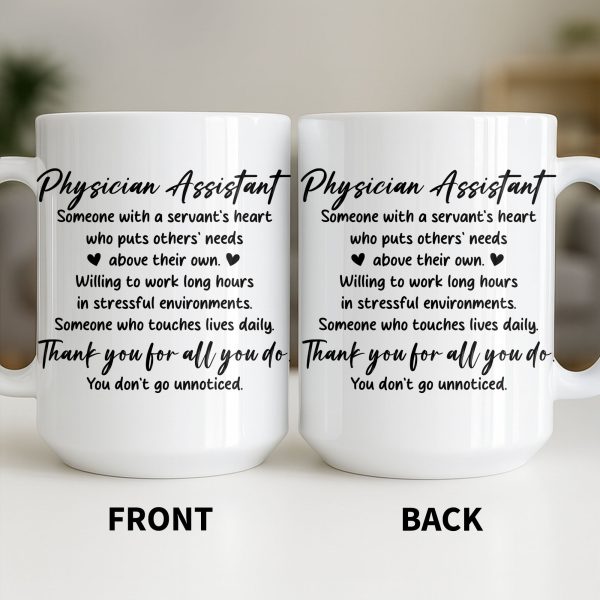 Physician Assistant Thank You For All You Do - Personalized Custom Coffee Mug - DOC082_MG