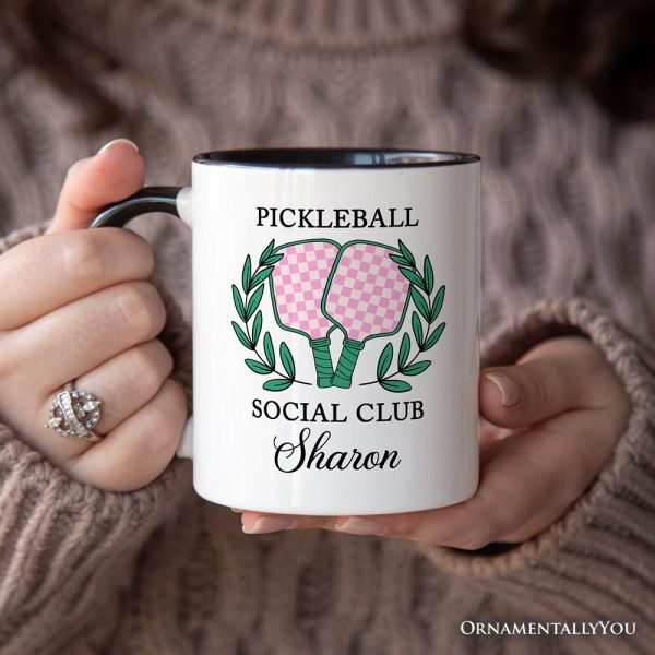 Pickleball Social Club Personalized Mug, Cute Retro Girly Sporty Gift with Custom Name Pickleball Social Club Personalized Mug, Cute Retro Girly Sporty Gift with Custom Name