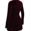 Pin Tuck V Neck Long Sleeve A-line Mini Dress Pin Tuck V Neck Long Sleeve A-line Mini Dress
