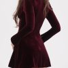 Pin Tuck V Neck Long Sleeve A-line Mini Dress Pin Tuck V Neck Long Sleeve A-line Mini Dress