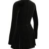 Pin Tuck V Neck Long Sleeve A-line Mini Dress Pin Tuck V Neck Long Sleeve A-line Mini Dress