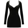 Pin Tuck V Neck Long Sleeve A-line Mini Dress Pin Tuck V Neck Long Sleeve A-line Mini Dress
