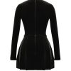Pin Tuck V Neck Long Sleeve A-line Mini Dress Pin Tuck V Neck Long Sleeve A-line Mini Dress