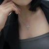 Pink Crystal Bow Pendant Necklace for Women Pink Crystal Bow Pendant Necklace for Women