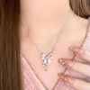 Pink Crystal Bow Pendant Necklace for Women Pink Crystal Bow Pendant Necklace for Women