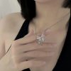 Pink Crystal Bow Pendant Necklace for Women Pink Crystal Bow Pendant Necklace for Women