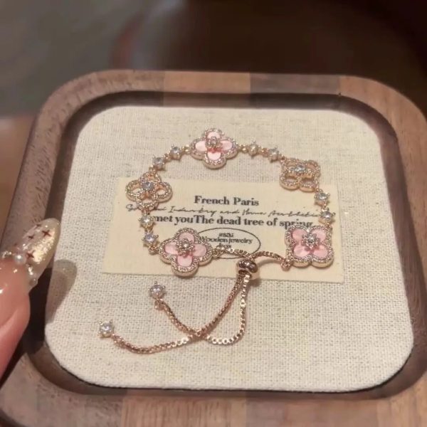 Pink Floral Charm Bracelet Pink Floral Charm Bracelet