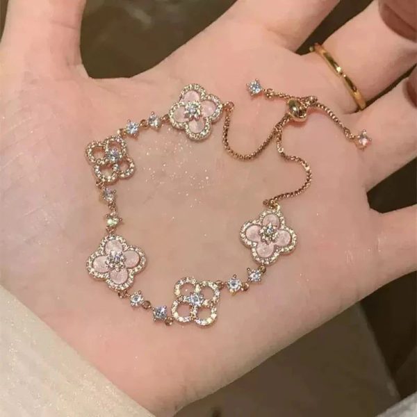 Pink Floral Charm Bracelet Pink Floral Charm Bracelet