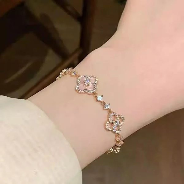 Pink Floral Charm Bracelet Pink Floral Charm Bracelet
